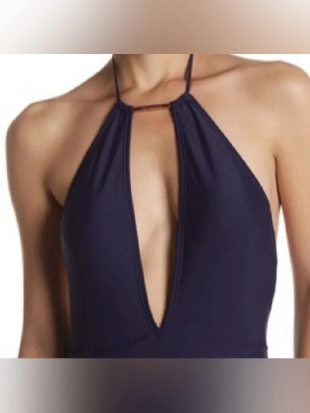 Ted Baker Halter Swimsuit Pikaa One Piece Navy Blue Bathing Suit, Size 2, NWT